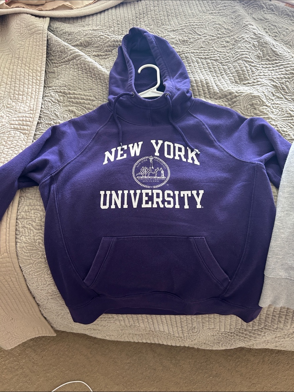Champion Purple New York University Hooded Sweatshirt